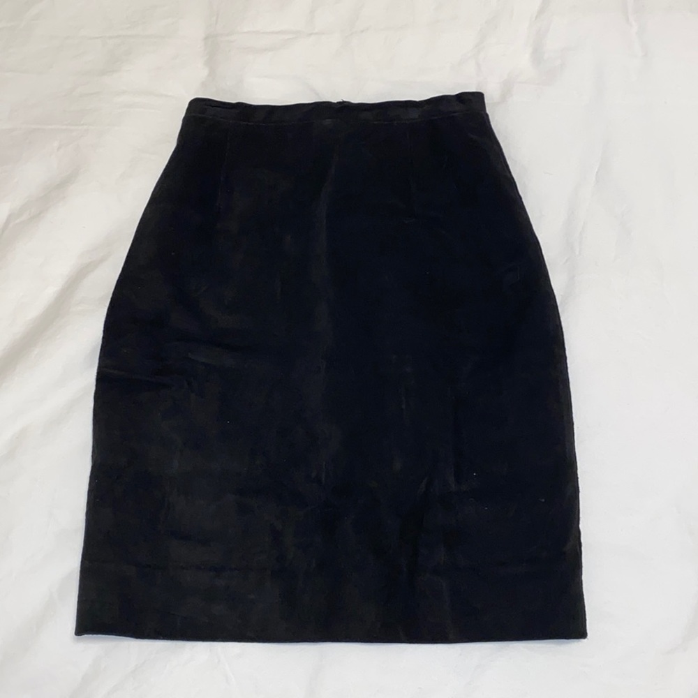 Vintage suede knee length skirt